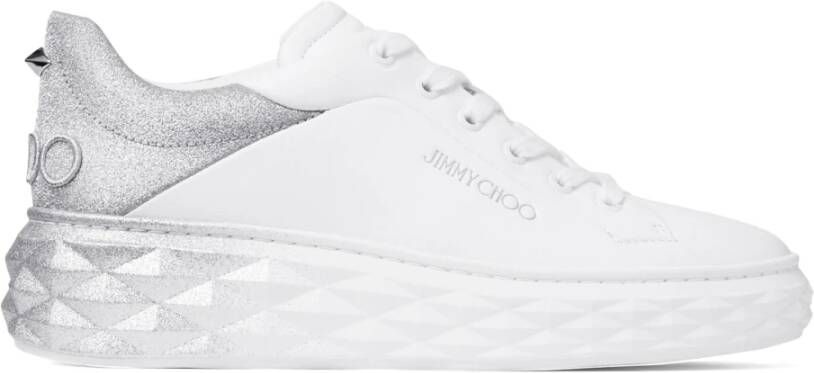 Jimmy Choo Witte Zilveren Sneakers voor een stijlvolle look White Dames