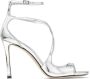 Jimmy Choo Zilver Metallic Leren Vierkante Neus Sandalen Gray Dames - Thumbnail 1