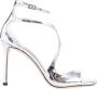 Jimmy Choo Zilveren spiegel lederen stiletto hiel sandaal Gray Dames - Thumbnail 1