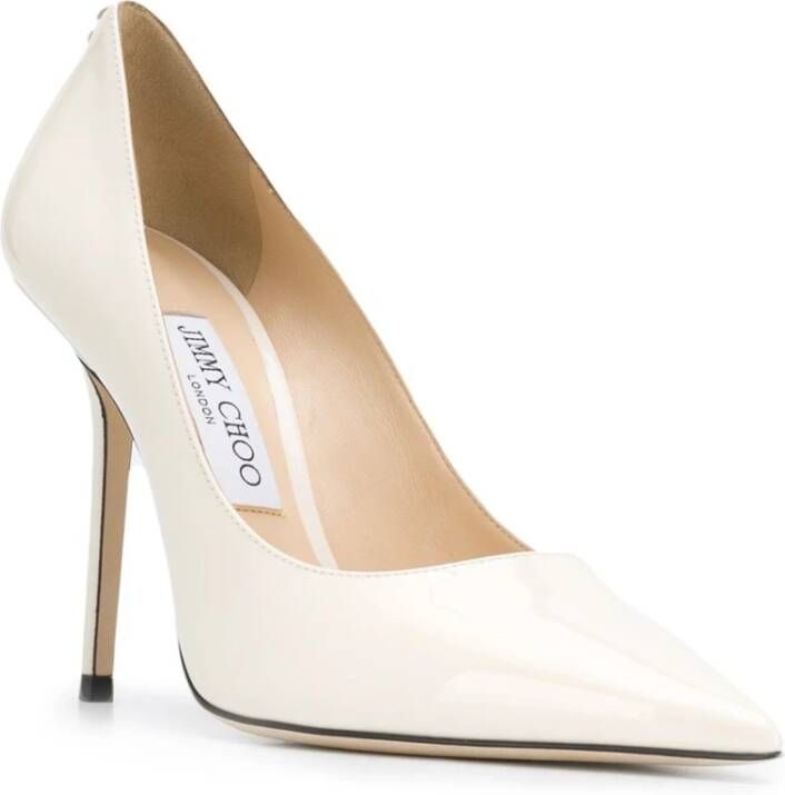 Jimmy Choo Zwarte Pumps van Lakleer met Puntige Neus Black Dames