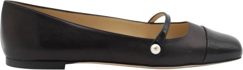 Jimmy Choo Zwarte Elisa Flats met Parel Details Black Dames