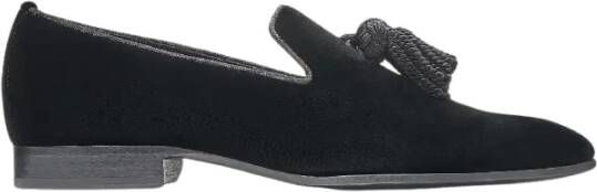 Jimmy Choo Zwarte fluwelen franje Foxley loafers Black Heren