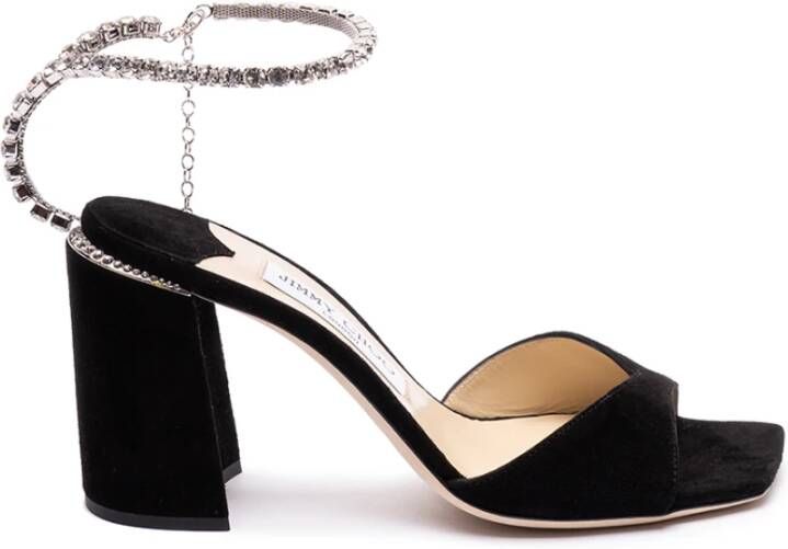 Jimmy Choo Zwarte Kristal Sandaal Black Dames