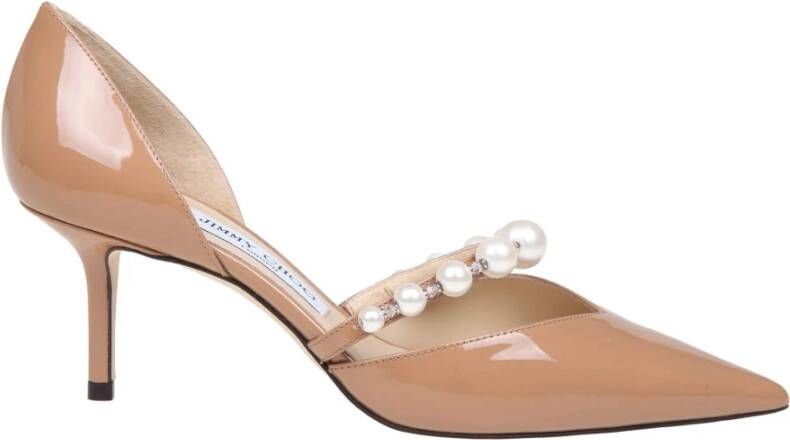 Jimmy Choo Zwarte Lakleren Decolletè Pumps Beige Dames