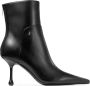 Jimmy Choo Zwarte Leren Enkellaarzen met Metalen Detail Black Dames - Thumbnail 1