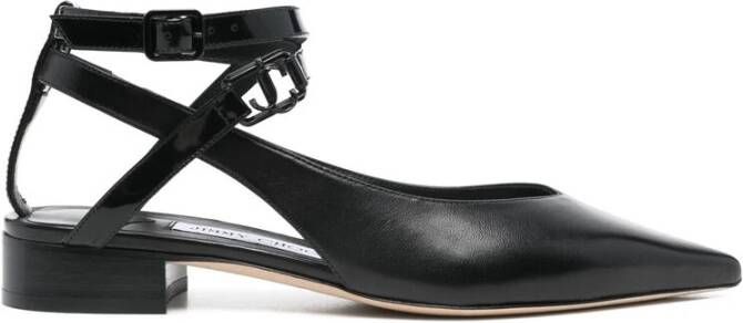 Jimmy Choo Zwarte leren gespschoenen Black Dames