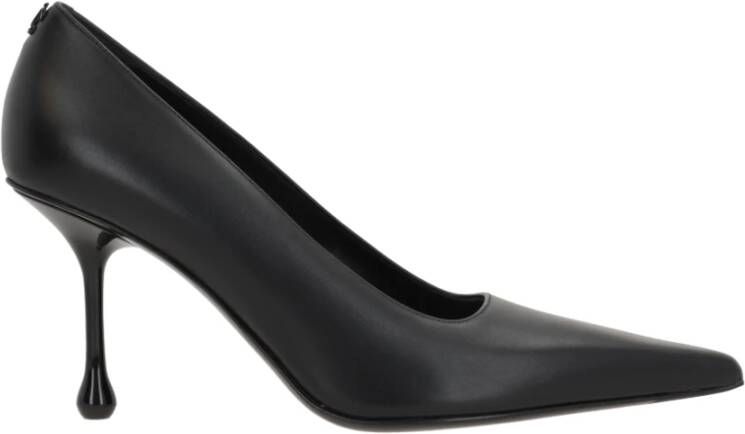 Jimmy Choo Zwarte leren hakken met iconisch monogram Black Dames