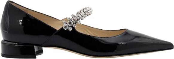 Jimmy Choo Zwarte Leren Pumps met Puntige Neus Black Dames