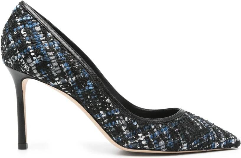 Jimmy Choo Zwarte leren puntige neus hakken Black Dames