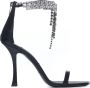 Jimmy Choo Zwarte leren sandalen met hak en kristallen Black Dames - Thumbnail 1