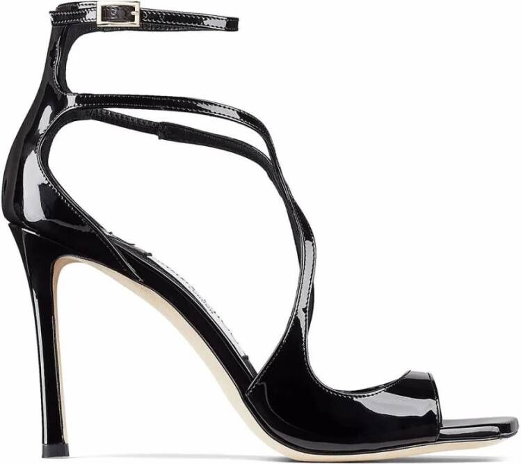 Jimmy Choo Zwarte Patentleren Azia Sandalen Black Dames