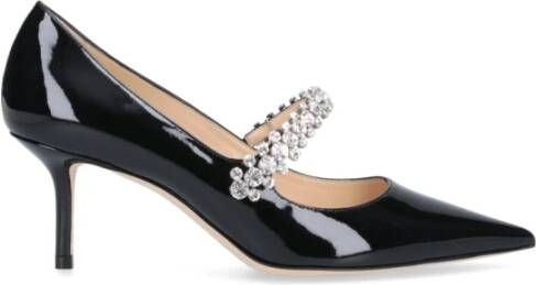 Jimmy Choo Zwarte leren pump met kristallen Black Dames