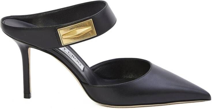 Jimmy Choo Zwarte Puntige Neus Muiltjes Black Dames