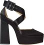 Jimmy Choo Zwarte Satijnen Plateau Stiletto Hakken Black Dames - Thumbnail 1