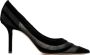 Jimmy Choo Zwarte Velvet Mesh Gestreepte Pumps Black Dames - Thumbnail 1