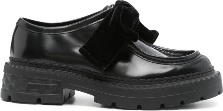 Jimmy Choo Zwarte Veterschoenen van Leer Black Dames