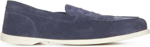 John Lobb Blauwe Suède Loafer Schoenen Blue Heren