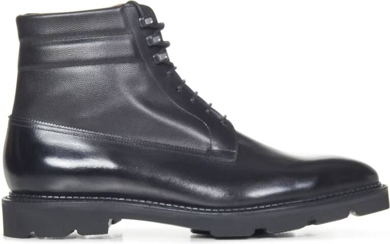 John Lobb Zwarte enkellaarzen voor heren Black Heren