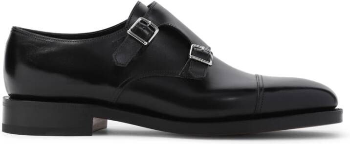 John Lobb Zwarte Leren Enkellaarzen Black Heren