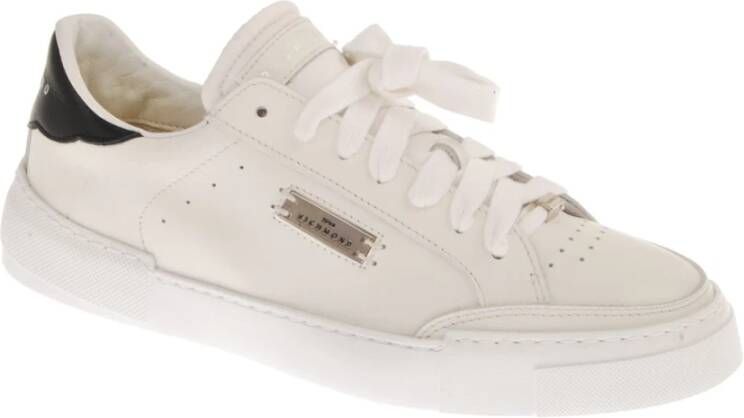 John Richmond Dames Sneaker van leer met contrasthiel White Dames