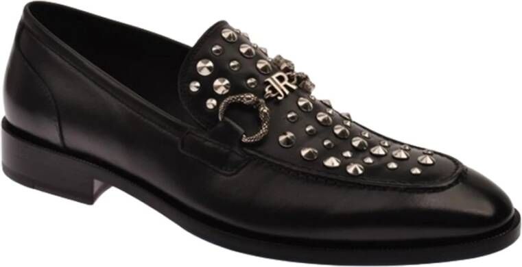 John Richmond Leren instappers met studs Black Heren