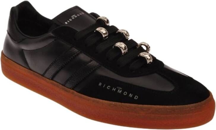 John Richmond Sneaker met decoraties en contrasterende zool Black Heren