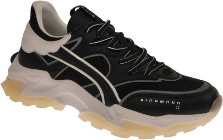 John Richmond Stijlvolle microfiber sportschoenen Black Heren