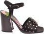 John Richmond Studded Logo High Heel Sandal Black Dames - Thumbnail 1