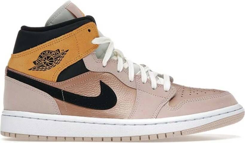 Jordan 1 Mid Dames Schoenen Beige Leer Synthetisch Foot Locker