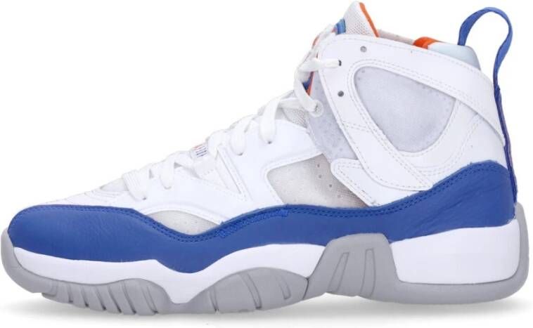 Jordan Hoge Top Basketbalsneaker Wit Blauw Oranje White Heren