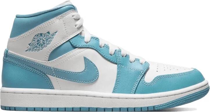 Jordan Mid UNC Blauw Leren Sneakers Blue Heren