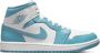 Jordan Mid UNC Blauw Leren Sneakers Blue Heren - Thumbnail 1