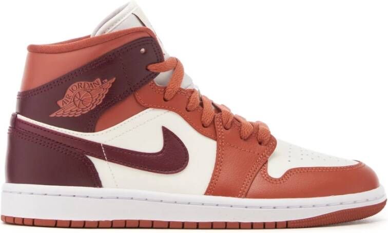 Nike Air Jordan 1 Mid Dusty Peach Sail White Night Maroon- Dusty Peach Sail White Night Maroon