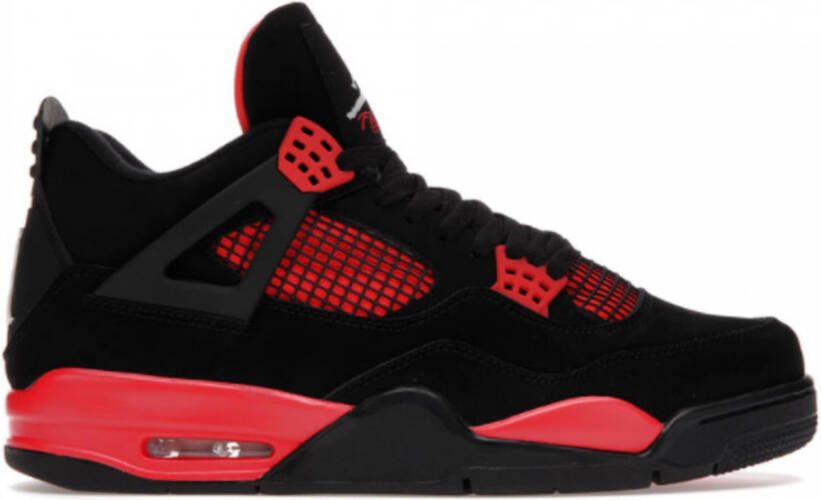 Jordan 4 Retro voorschools Schoenen Black Leer Synthetisch