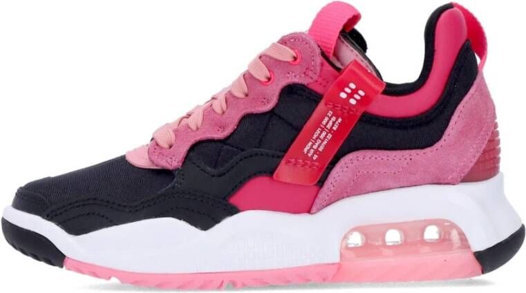 Jordan Zwarte lage sneaker met roze accenten Pink Dames