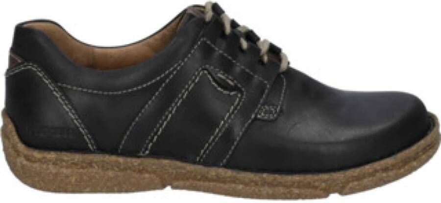 Josef Seibel Zwarte Veterschoenen Black Heren