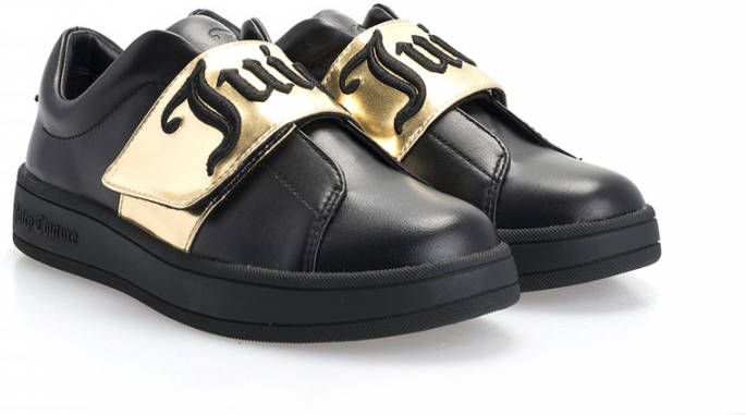 Juicy Couture Zwarte Leren Lage Sneakers Zwart Dames