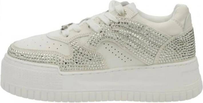 Juicy Couture Witte sneakers met kristallen en plateau White Dames