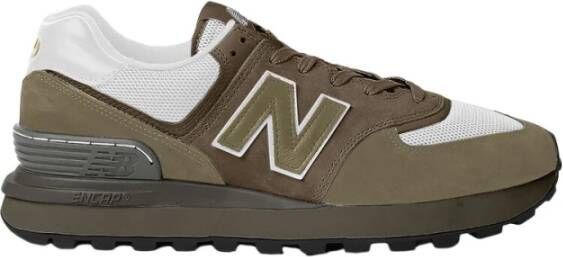 New Balance Beige Off White Sneakers Logo Rubberen zool Beige Heren