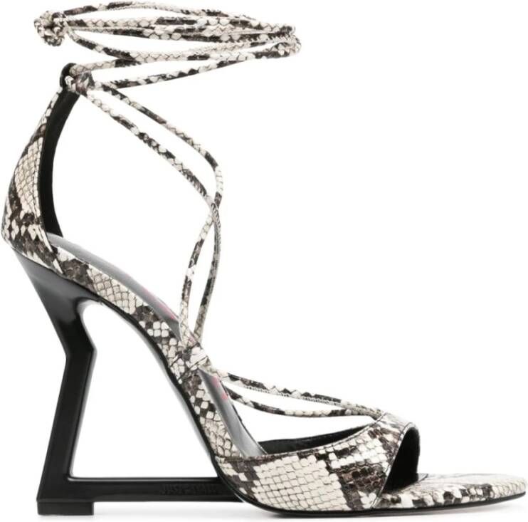 Just Cavalli Python Hak Sandalen met Enkelveters Multicolor Dames