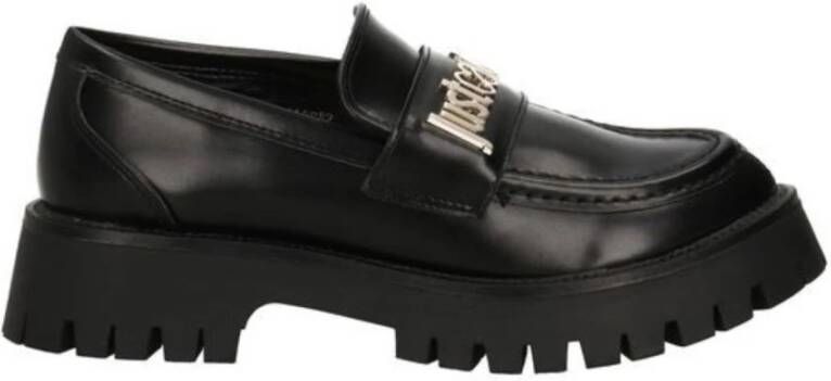 Just Cavalli Zwarte dames mocassins stijlvol model Black Dames