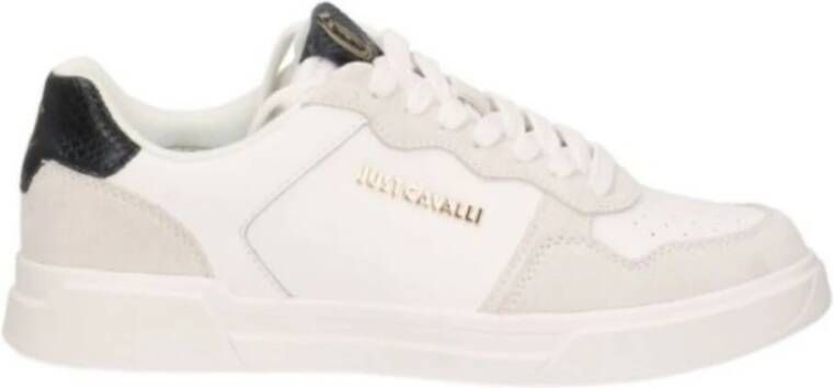 Just Cavalli Grainy Leather Heren Sneakers White Heren