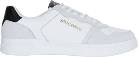 Just Cavalli Grainy Leather Heren Sneakers White Heren