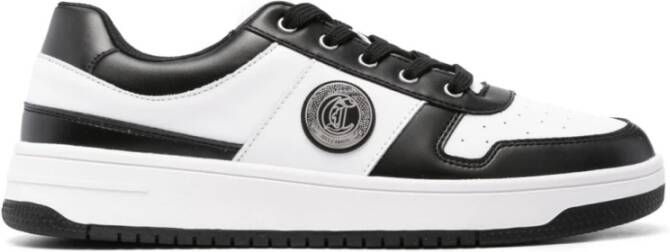 Just Cavalli Witte Sneakers Kleurblok Ontwerp Vetersluiting White Heren