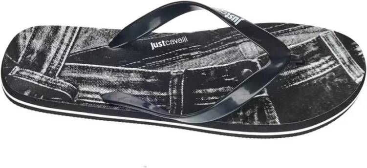 Just Cavalli Zwarte Logo Flip Flop Black Heren