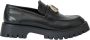 Just Cavalli Zwarte Logo Metalen Loafer Hoge Zool Black Dames - Thumbnail 1