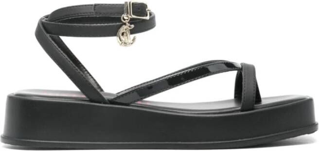 Just Cavalli Zwarte Sandalen voor Vrouwen Ss24 Black Dames