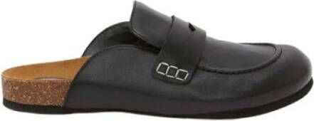 JW Anderson Brede Leren Loafer Mules Zwart Heren