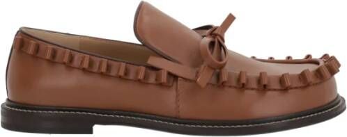 JW Anderson Bruin Leren Platte Schoenen met Strik Brown Dames