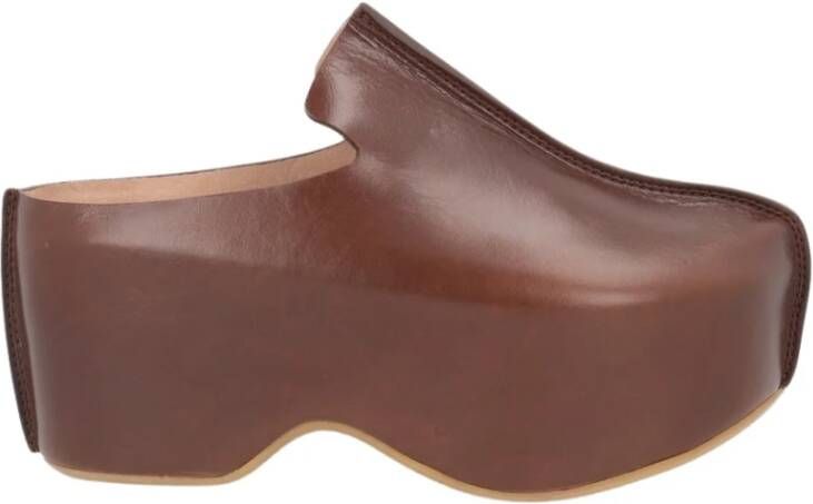 JW Anderson Bruine Leren Platform Instappers Brown Dames